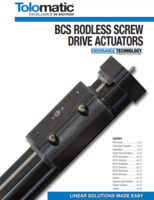 TOLOMATIC BCS ACTUATORS CATALOG BCS RODLESS SCREW DRIVE ACTUATORS ENDURANCE TECHNOLOGY